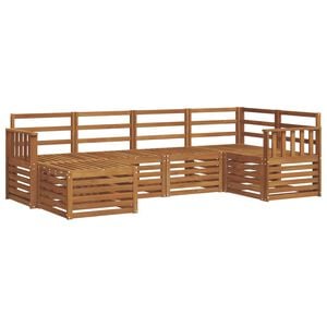 vidaXL Conjunto de Sof&aacute; Sectional 6 pcs Natural