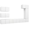 vidaXL 8 pcs conjunto de m&oacute;veis de TV derivados de madeira branco