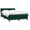 vidaXL Box Cama primavera com Colch&atilde;o Verde Escuro 140x210 cm Veludo