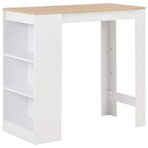 vidaXL Mesa de bar com prateleira branco 110x50x103 cm