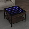 vidaXL Mesa de centro luzes LED Infinity 50x50x38 cm carvalho castanho