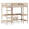 vidaXL Cama alta com secret&aacute;ria 100x200 cm madeira de pinho maci&ccedil;a