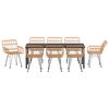 vidaXL Conjunto de Jantar para Jardim 9 pcs Castanho