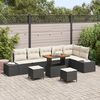 vidaXL Conjunto de Sof&aacute; de Jardim 9 pcs Preto Rattan Sint&eacute;tico