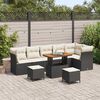 vidaXL Conjunto de Sof&aacute; de Jardim 9 pcs Preto vime PE
