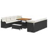 vidaXL Conjunto de Sof&aacute; de Jardim 11 unid. Preto vime PE