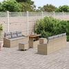 vidaXL Conjunto de Sof&aacute; de Jardim 10 pcs Bege Rattan Sint&eacute;tico
