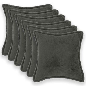 vidaXL Capa almofada 6 unid. HOUTEN Cinzento-Escuro 40 x 40 cm Boucl&eacute;