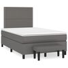 vidaXL Cama boxspring com colch&atilde;o 120x190 cm couro artificial cinzento
