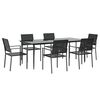 vidaXL 7 pcs conjunto de jantar p/ jardim vime PE e a&ccedil;o