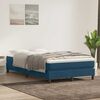 vidaXL Cama com molas/colch&atilde;o 120x210 cm veludo azul-escuro