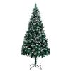 vidaXL &Aacute;rvore de Natal artificial com pinhas e neve branca 210 cm