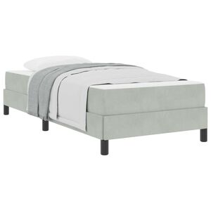 vidaXL Cama Box com colch&atilde;o Cinzento-claro 80 x 220 cm tecido