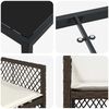 vidaXL Conjunto de Jantar para Jardim 5 pcs Castanho vime PE
