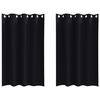 vidaXL Cortinas Blackout com Argolas 2 unid. Preto 175 x 140 cm