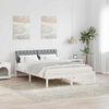 vidaXL Estrutura da cama Branco e cinza claro 135 x 190 cm