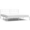 vidaXL Estrutura de cama com cabeceira 180x200 cm metal branco