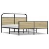 vidaXL Estrutura de cama sem colch&atilde;o 160x200cm metal carvalho sonoma