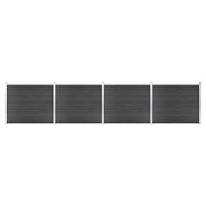 vidaXL Conjunto painel de cerca 699x146 cm WPC cinzento