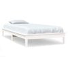 vidaXL Estrutura de cama 90x200 cm pinho maci&ccedil;o branco
