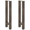 vidaXL P&eacute;s de mesa de console em a&ccedil;o natural, 2 pe&ccedil;as, 38x(72-73) cm, a&ccedil;o
