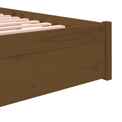 vidaXL Estrutura de cama 140x200 cm madeira maciça castanho mel