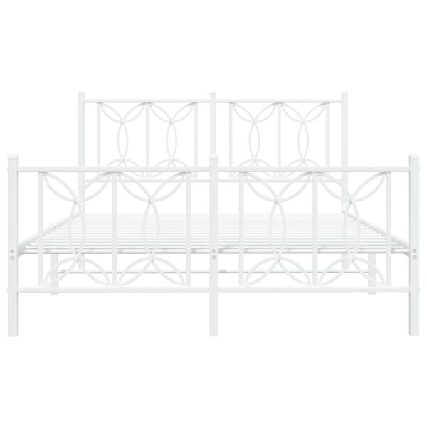 vidaXL Estrutura de cama com cabeceira e pés 140x200 cm metal branco