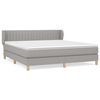 vidaXL Cama com molas/colch&atilde;o 160x200 cm tecido cinzento-claro