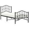 vidaXL Estrutura de cama com cabeceira e p&eacute;s 90x200 cm metal preto