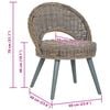 vidaXL Cadeira em vime Kubu cinzento