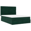 vidaXL Estrutura cama otomana colch&otilde;es 140x200 cm veludo verde escuro