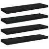 vidaXL Prateleiras parede suspensas 4 pcs 80x23,5x3,8cm MDF preto