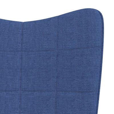 vidaXL Cadeira de baloiço com banco tecido azul