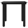 vidaXL Mesa de jantar para jardim 80x80x74 cm aço e vidro preto
