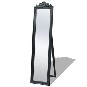 vidaXL Espelho de p&eacute; em estilo barroco, 160x40 cm, preto