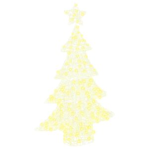 vidaXL Árvore de Natal com 100 LEDs Branco quente 120 cm Acrílo
