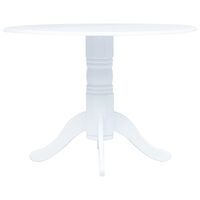 vidaXL Mesa de jantar 106 cm madeira de seringueira maciça branco