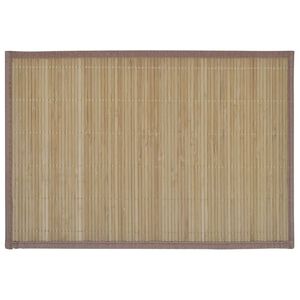 Individuais de mesa em bambu 6 pcs 30 x 45 cm castanho
