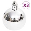 vidaXL 70 pcs conjunto de enfeites de Natal prateado e branco