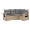 vidaXL 4 pcs conjunto de sof&aacute;s para jardim c/ almofad&otilde;es vime PE bege