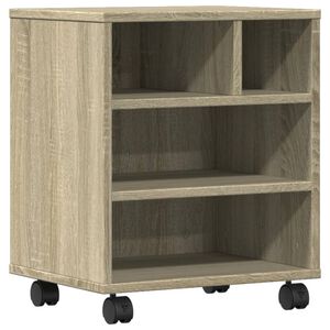 vidaXL Suporte para impressora com rodas 41x32x48 cm carvalho sonoma