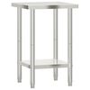 vidaXL Mesa de trabalho para cozinha 55x55x85 cm a&ccedil;o inoxid&aacute;vel