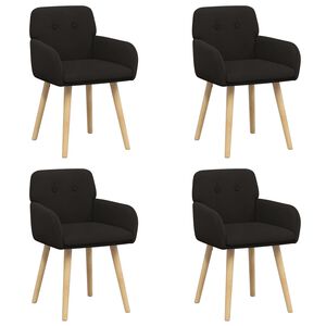 vidaXL Cadeiras de Jantar 4 unid. Boucl&eacute; Preto 59 x 56,5 x 85 cm
