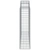 vidaXL Cestos gabião arqueados 11 pcs 200x50x160/180 ferro galvanizado