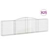 vidaXL Cestos gabi&atilde;o arqueados 25 pcs 400x30x100/120 ferro galvanizado