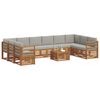 vidaXL Conjunto de Sof&aacute; Sectional 11 pcs Cinza Natural e Claro