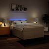 vidaXL Cama com molas/colch&atilde;o 140x190 cm tecido cor creme