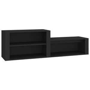 vidaXL Sapateira 150x35x45 cm derivados de madeira preto