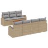 vidaXL Conjunto de Sof&aacute; de Jardim 8 unid. Bege vime PE