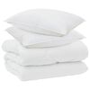 vidaXL Edredom de Inverno com travesseiro 3 unid. Branco Microfibra